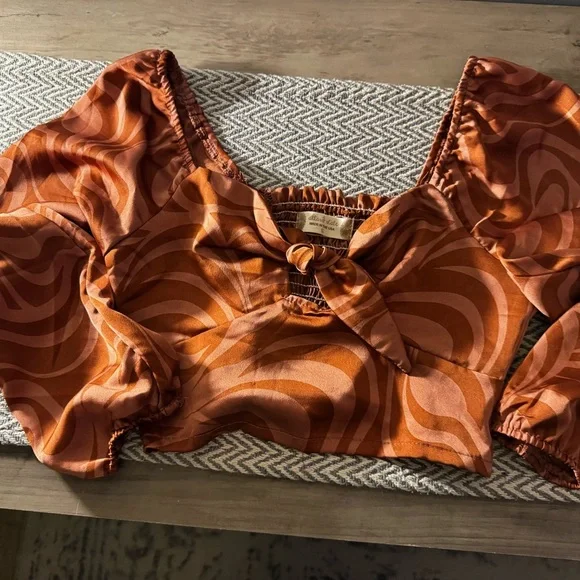 Altar'd State Rust Swirl Crop Top - Picture 2 of 8